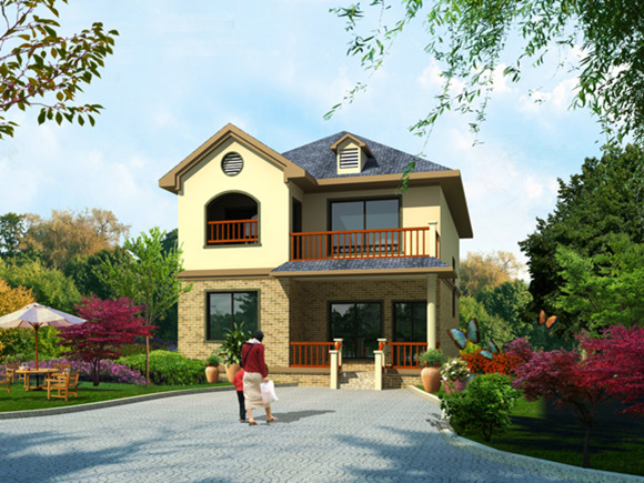 2层120平米轻钢别墅户型