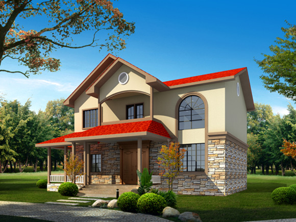 2层125平米轻钢别墅户型